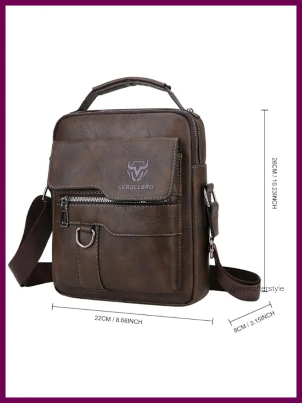 Retro PU Leather Messenger Sling Bag Crossbody Shoulder Bag Men